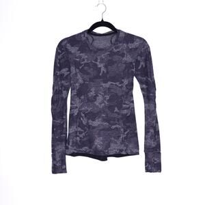 LULULEMON Runderful Long Sleeve Incognito Camo Heathered Black Active Women's 4